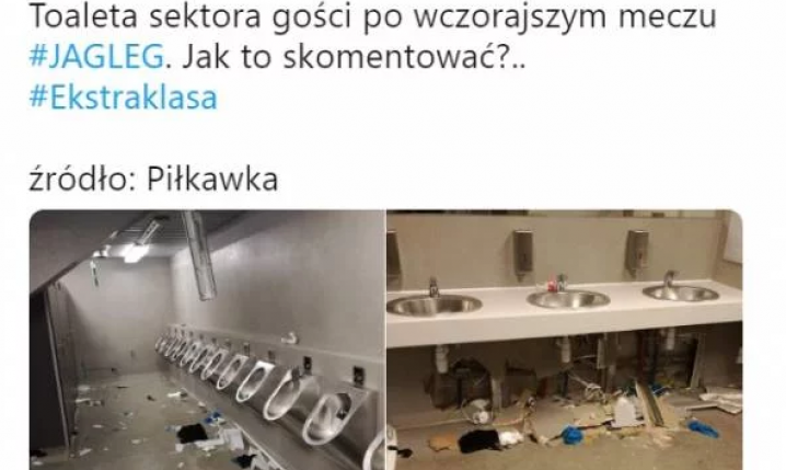 Tak kibice Legii wyżyli się na toaletach...